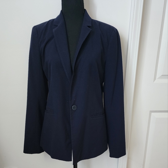 LOFT Blazer Navy Womens Size 4 - Picture 1 of 10